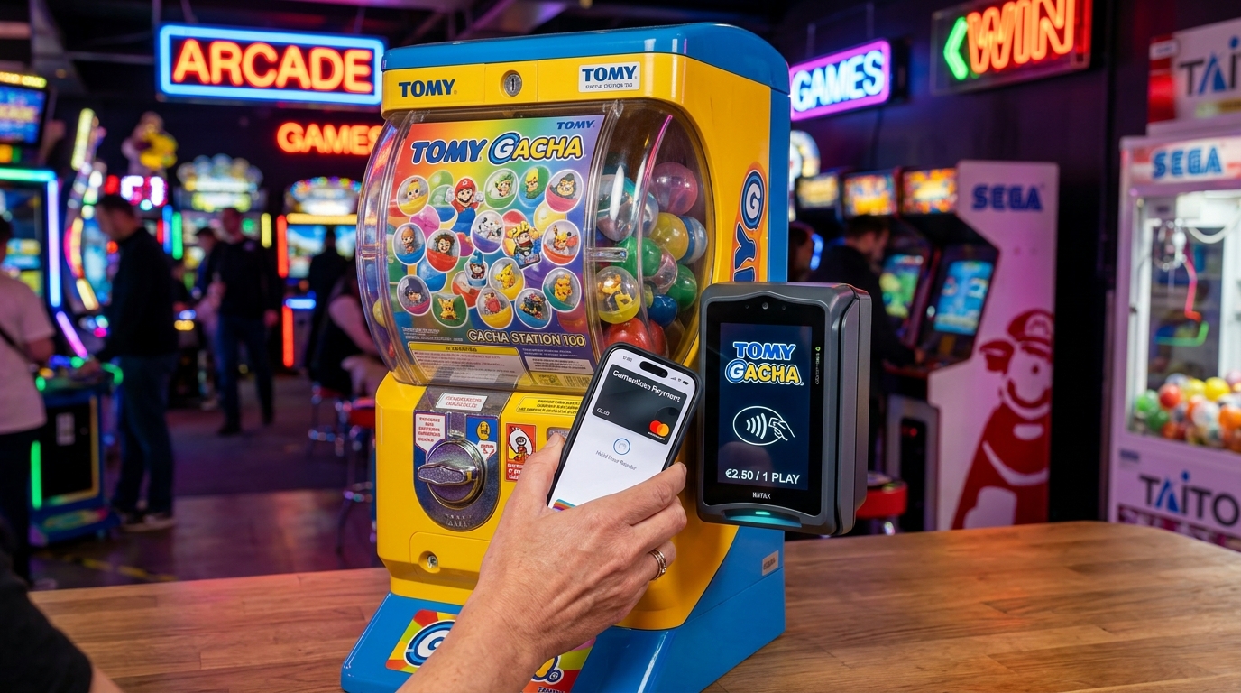 Digital payment device for tomy gatcha machine